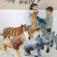 thumbnail image 2 of Jet Creations Safari Inflatable Plush Stuffed Animal 5 Pack Giraffe Zebra Elephant Lion Tiger for Pool, Party Decoration, Size up to 40 inch, AIR-GZELT5, 36, Multi, 2 of 6