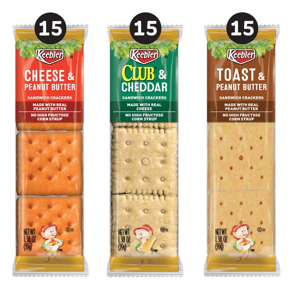 Keebler Sandwich Crackers, Variety Pack, 62 oz, 45 Count
