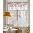 thumbnail image 4 of Rustic Chic Leaves Linen Curtain Valance for Bedroom/Bathroom/Kitchen/Office/Living/Dining Room Windows, Modern Multi Eucalyptus White Rod Pocket Topper Decorative Cafe Drapes Panel 54"x18", 4 of 6