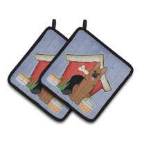 Caroline's Treasures BB2821PTHD Dog House Collection German Shepherd Pair of Pot Holders , 7.5HX7.5W, multicolor