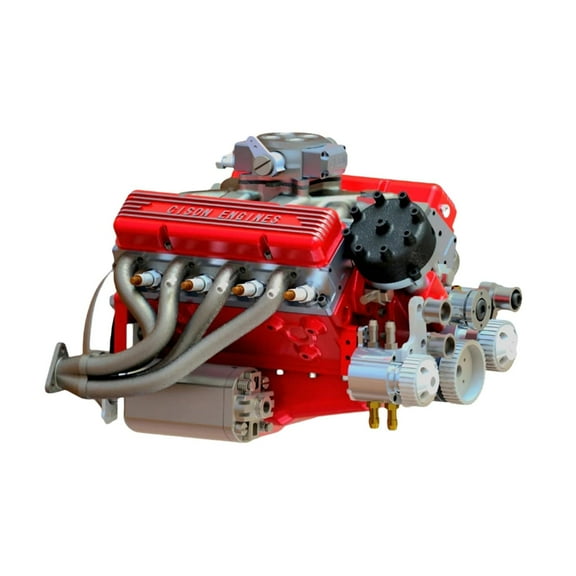 89%-Gasoline Ohv V8 Small-Block Engine Model Kits, Cison V8 Engine Kit Gasoline, V8 Engine Kits, Build Your Own Stem V8 Model Engine for Adults, Mini V8 Model Engine Kit(Red)