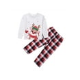 thumbnail image 3 of Christmas Pajamas for Family, Long Sleeve Cartoon Deer Print Tops + Plaid Pants Set, 3 of 10