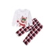 thumbnail image 2 of Pijamas NavideñOs Para La Familia Tops Con Estampado De Ciervos De Dibujos Animados + Pantalones A Cuadros XBTCLXEBCO Niño Blanco;9-10 Años, 2 of 5