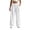 White, variant on Ixbnca Womens Sweat Pants Comfortable Pleated Drawstring Sports Pants with Pockets Loose Elastic Waist Workout Pants