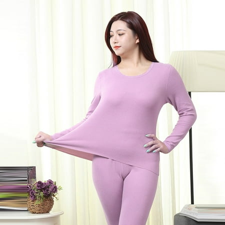 

Women Cotton Blend Thermal Underwear Tops Pants Set Long Johns Plus Size Pajama