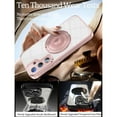 thumbnail image 7 of Dteck Magnetic Clear Case for Samsung Galaxy A16 5G,Shockproof TPU+PC Case Built-in Camera Lens Protector Compatible with Mag Safe Transparent Rotating Ring Stand Cover,Pink, 7 of 7