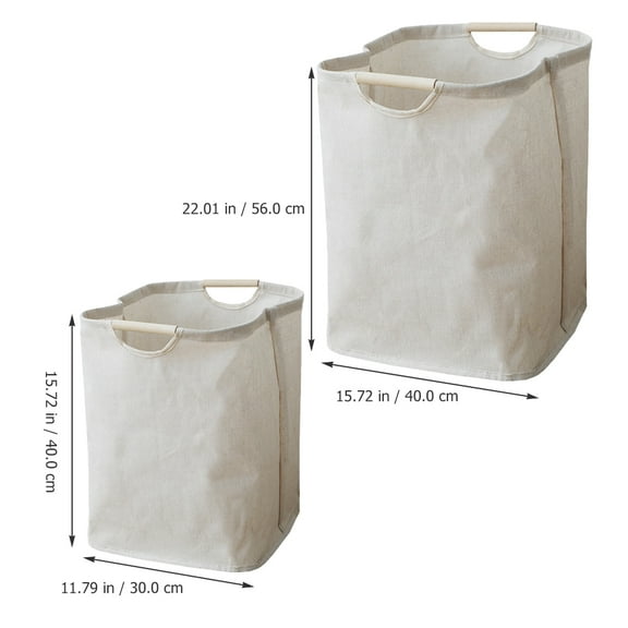 LEXSOMEO 2pcs Laundry Basket Large Laundry Hamper with Wooden Handle Collapsible Storage Basket