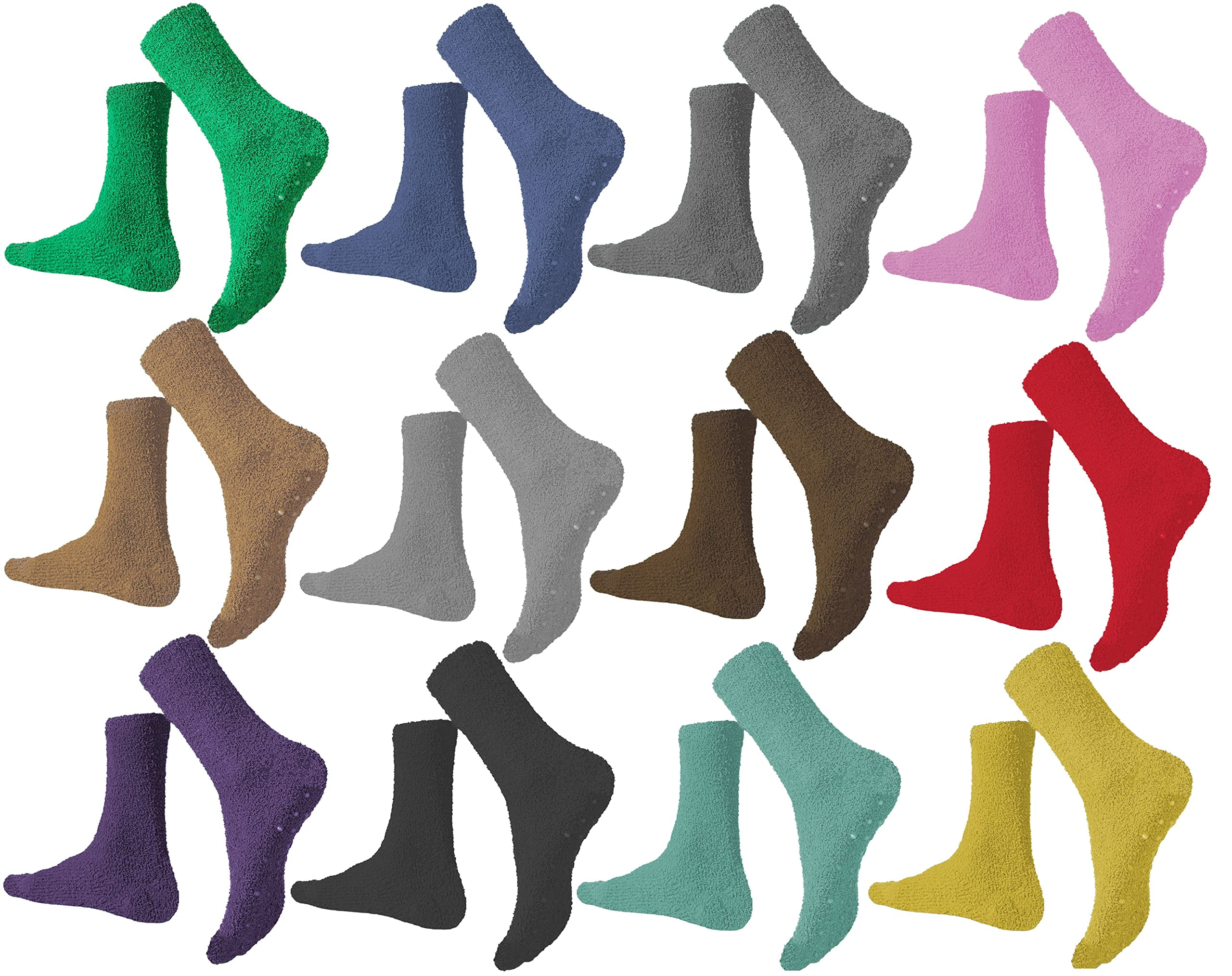 Gilbin 12 Pairs Fuzzy Socks Womens Girls Non Slip Socks, Warm Super