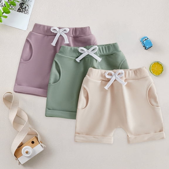Basketball Shorts Youth 3 Pack Toddler Girls Shorts: Summer Casual High Waist Shorts Clothes Size 18M-6Y
