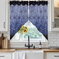 thumbnail image 6 of Blue Geometric Swag Valances for Windows 2 Pack, Kitchen Window Curtains 36 Inch Length, Ombre Modern Abstract Art Privacy Swag Curtains for Living Room/Bathroom with Rod Pocket 36"x36", 6 of 8