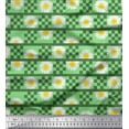 thumbnail image 1 of Soimoi Moss Georgette Fabric Stripe,Square & Daisy Floral Print Fabric by Yard 42 Inch Wide, 1 of 1