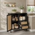 thumbnail image 6 of VASAGLE Kitchen Sideboard Buffet Cabinet, Boho Coffee Bar Cabinets with Adjustable Shelves, Buffet Console Table for Living Room, Kitchen, Black, 6 of 10