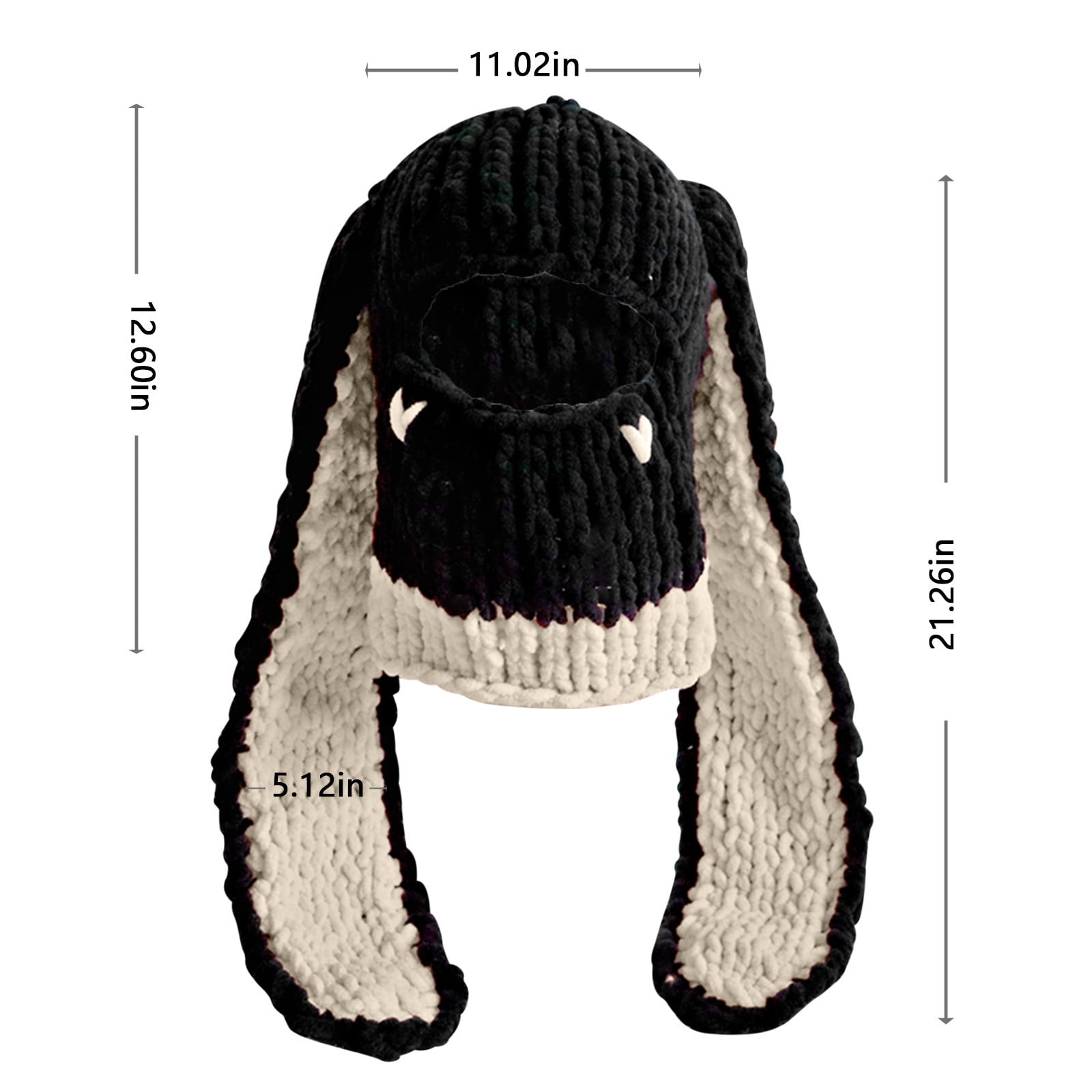 帽子 CFIERCE Rabbit SkullPrinted KnittedHat WHITE BUNNY HAT – CFierce