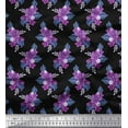 thumbnail image 1 of Soimoi Poly Georgette Fabric Leaves & Periwinkle Floral Decor Fabric Printed Yard 42 Inch Wide, 1 of 1