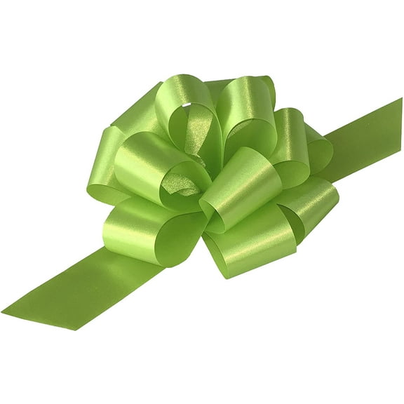 Lime Green Decorative Gift Pull Bows, 5" Wide, Set of 10, St. Patrick's Day, Easter, Christmas, Wreath