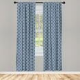 thumbnail image 3 of Ambesonne Stars Curtains, Moroccan Folklore Motifs, Pair of 28"x63", Dark Blue Beige and Aqua, 3 of 5