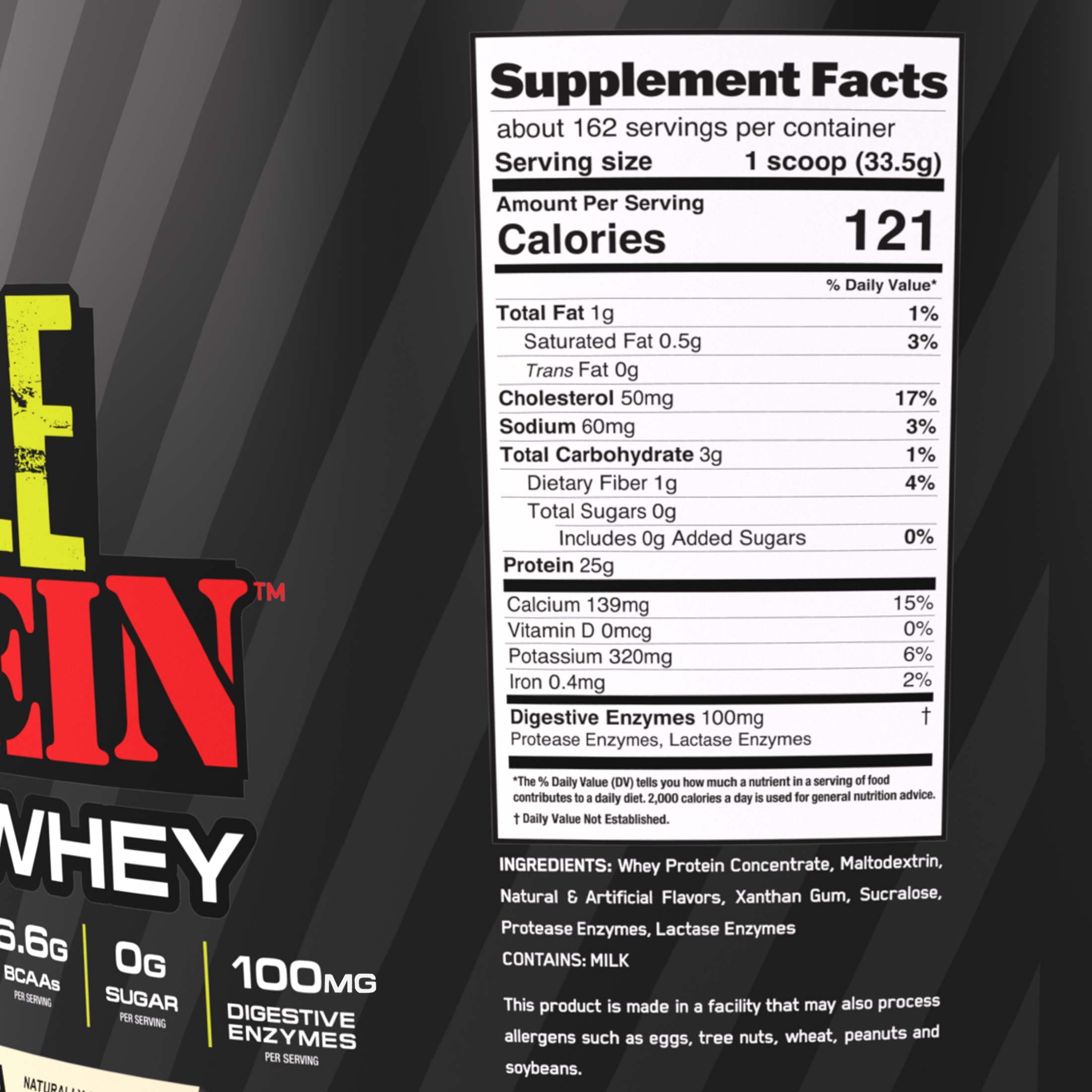 Goliath Labs Whey Protein Powder [12 lbs Bucket] Cookies n Cream, 25g Protein, 25g Amino Acids, 6.6g BCAAs per Serving, Diet & Sports Nutrition