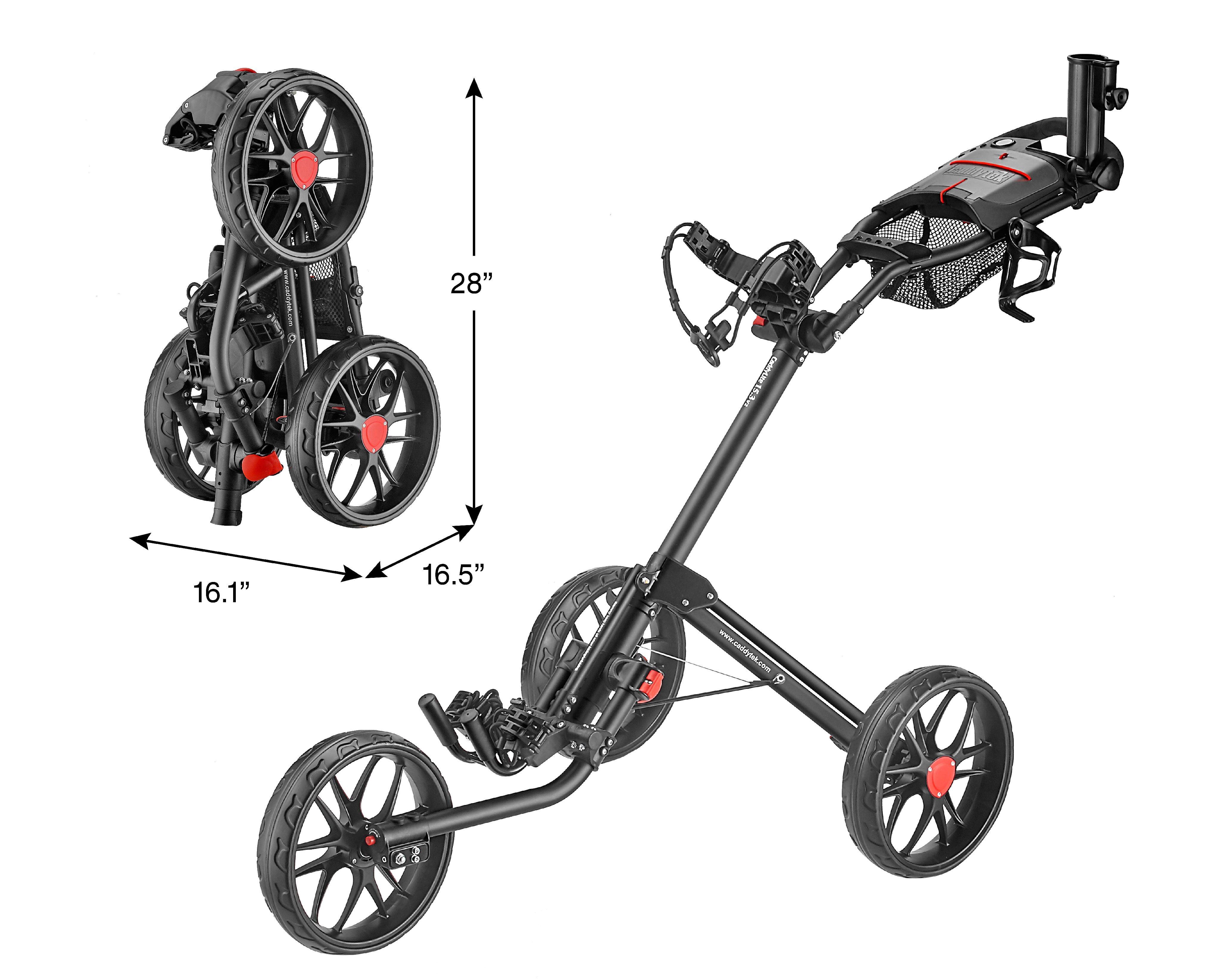 Caddytek CaddyLite 15.3 V2 Golf Push Cart, Black