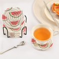 thumbnail image 3 of Yayeee 6 PCS Drink Coasters with Holder Set Woven Absorbent Round Tabletop Hot Pad, Watermelon Pattern, 3 of 7