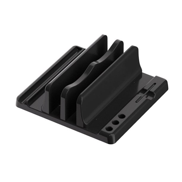 Soporte vertical para computadora portátil con 3 ranuras hecho de plástico ABS de primera calidad Diseño Organizador de escritorio ajustable que ahorra espacio
