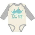 thumbnail image 3 of Inktastic Nanny Loves Me Grandchild Whale Boys or Girls Long Sleeve Baby Bodysuit, 3 of 5
