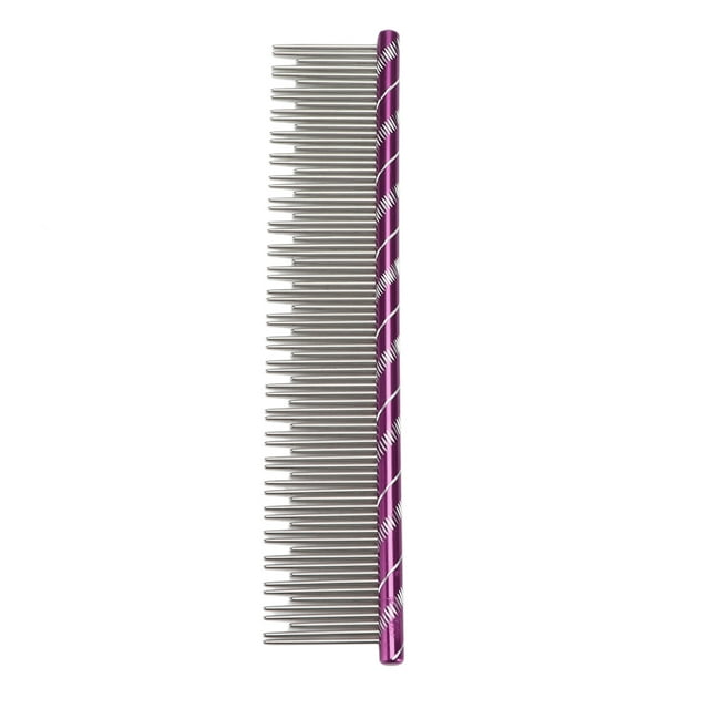 Pet Steel Combs, Static Stainless Steel Cat Comb with Comfortable Non Slip Handle Two Different Density Wire Teeth to Open Tangled Hair and Make Hair Fluffy