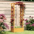 thumbnail image 2 of Costway 2 PCS 60” Raised Garden Bed with Trellis with Hanging Roof, 2 Side Trellises, 2 of 9
