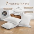 thumbnail image 6 of King Size Comforter Set, 7 Pieces Bed in a Bag King, Complete Bedding Set Includes Comforter, Flat Sheet, Fitted Sheet, Pillowcases and Pillow Shams, Ivory, 6 of 18