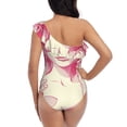 thumbnail image 5 of Sikiie Ace Of Diamonds Lady Print Women One Piece Swimsuits Tummy Control One Shoulder Bathing Suits Ruffle Swimwear, From S to XXL-Medium, 5 of 6