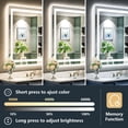 thumbnail image 4 of YEELAIT 36x32 Inch LED Bathroom Mirror with Lights Front and Backlit Lighted Vanity Mirror for Bathroom Wall with 3 Colors Dimmable Anti-Fog Memory Shatter-Proof IP54 Waterproof Horizontal/Vertical, 4 of 6