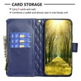 thumbnail image 2 of Zipper Wallet Case for Samsung Galaxy S22 Plus(6.6 inch) 2022, Allytech PU Leather Magnetic Flip Card Holder Phone Case with Wristlet Strap for Galaxy S22 Plus/ S22+ 5G, Blue, 2 of 6