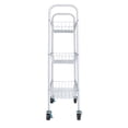 thumbnail image 4 of Household Essentials 3-Tier Slim Storage Cart, Heavy-Duty Steel Frame, Smooth Casters with Locks, Powder Coat Finish, Arched Handles, Easy to Assemble, Modern, Compact, White, 4 of 7