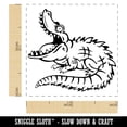thumbnail image 2 of Hungry Crocodile Alligator Self-Inking Rubber Stamp Ink Stamper - Fuchsia Ink - Small 1 Inch, 2 of 7