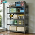 thumbnail image 7 of Tcbosik 5-Tier Heavy Duty Steel Storage Rack, 47.2"W x 23.6"D x 71.2"H, Adjustable Metal Shelving Unit with 2500 LBS Capacity, Open Design for Garage, Warehouse, Kitchen, Black, 7 of 7