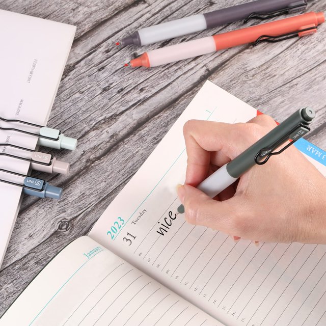 stanreset 6pcs Plastic Double Roller Ball Gel Pen With Refillable Ink Versatile And Convenient Fine Point Pen multi color 1Set