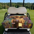 thumbnail image 2 of COEQINE Quilted Golf Cart Seat Cover, Folds Like a Bag with Handle for Easy Carry, Universal Fit 51.2"x30.3" for EZGO Yamaha Club Car 2-Seaters, 4 Pockets, Highland Cow Floral Colorful, 2 of 8