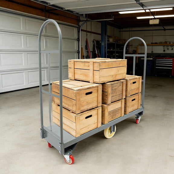 2000LBS Capacity U-Boat Steel Platform Truck Dolly with Removable Handles 6 Wheels