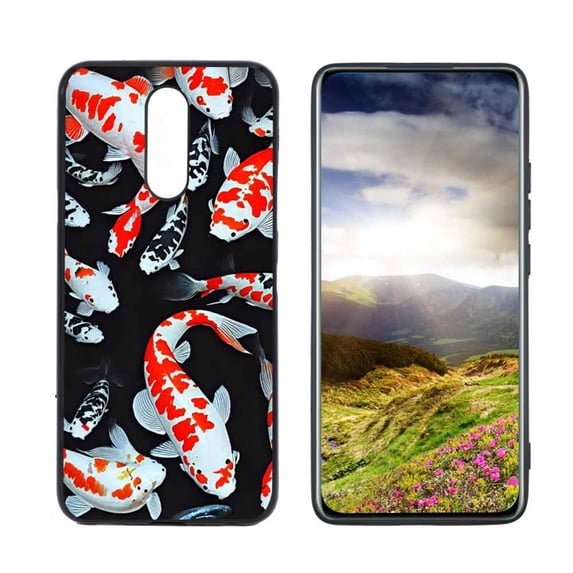 Compatible with LG Xpression Plus 2 Phone Case, Koi-Fish-1 Case Men Women, Flexible Silicone Shockproof Case for LG Xpression Plus 2