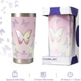 thumbnail image 6 of Insulated Tumblers, Combler 20 oz Tumbler, Double Insulated Travel Coffee Mug, Upgraded 18/10 Stainless Steel Vacuum Insulated Tumbler with Lid, Unique Gift Idea, Pink Butterfly, 6 of 6