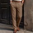 thumbnail image 2 of Men's Regular Fit Dress Pants Expandable Waist Slacks for Work Casual Business Flat Front Mens Wrinkle Free Comfort Stretch Pants Khaki 2Xl, 2 of 5