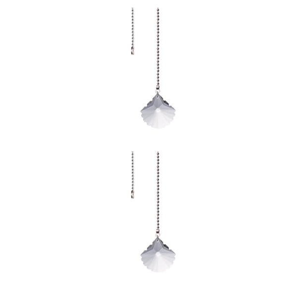 Wosthever Cadena de tracción de cristal transparente, lámpara ligera, colgante de cristal, luces de techo, cadenas de ventilador, luces de 50mm/Cuenta festoneada 2Conjunto
