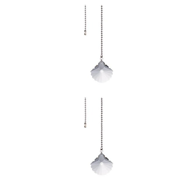 Wosthever Cadena de tracción de cristal transparente, lámpara ligera, colgante de cristal, luces de techo, cadenas de ventilador, luces de 50mm/Cuenta festoneada 2Conjunto