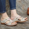 thumbnail image 4 of Amzcrzy Zapatos de mujer,Zapatos de mujer,Zapatillas de mujer, Sandalias de cuña con bordado de flores para mujer, zapatos de verano Sandalias Mujer Zapatillas De Casa, 4 of 4