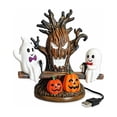 thumbnail image 2 of Cififendec Halloween USB Ghost Seesaw Night Light, 7.08"×6.69", Glowing Spooky Tree Pumpkin LED Table Lamp For Bedroom Nightstand Tiered Tray Holiday Decor, 2 of 6