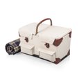 thumbnail image 5 of Picnic Time Pioneer Deluxe Picnic Basket with Picnic Blanket, Beige Canvas with Navy Blue & Brown, 5 of 5