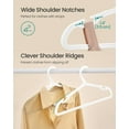 thumbnail image 3 of 50-Pack Plastic Hangers with Wide Shoulder Notches, 0.16 Inch Slim Space Saving Closet Organizers, Cloud White, 3 of 6