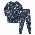 thumbnail image 6 of NOLDARES Boys Pajamas 2 Pieces Pajama Set for Girls Long PJs Sleepwear Christmas Cute for Kids Jmmies Clothes(D006-Navy), 6 of 9
