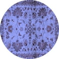 thumbnail image 1 of Ahgly Company Indoor Round Abstract Blue Modern Area Rugs, 6' Round, 1 of 4