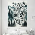 thumbnail image 2 of Ambesonne Nature Art Tapestry Wall Hanging, Mountains Nordic Floral, 60"x80", Dark Petrol Blue White, 2 of 3