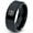 Black Bevel Polish Tungsten, variant on Tungsten Bulls Band Ring 8mm Men Women Comfort Fit Black Dome Polished